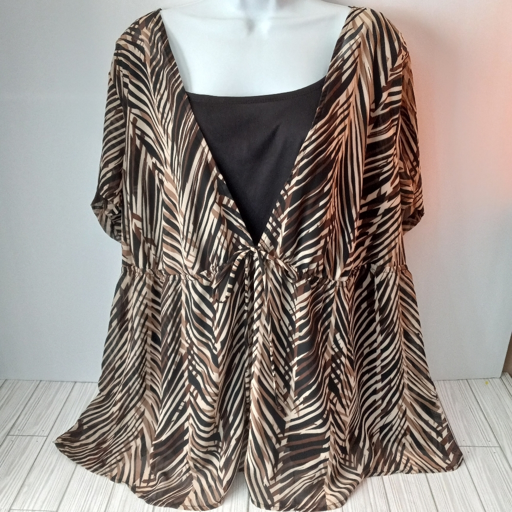 I.N. Studio Wildlife Print Blouse